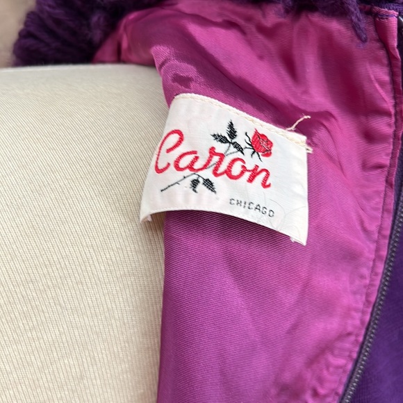 CARON CHICAGO Vintage Purple Avant Garde Sheath Dress with Yarn Trim - Picture 8 of 13